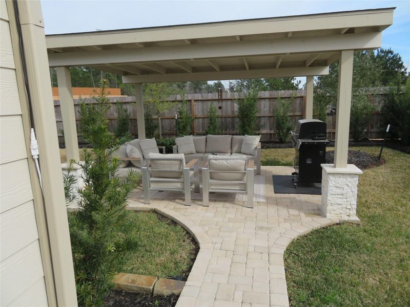 Exterior details and patio area of a home in Sagecrest Trails, Conroe (Image 34). Exterior details and patio area of a home in Sagecrest Trails, Conroe (Image 34).