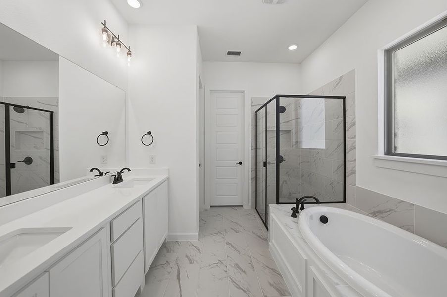 Furnished interior view inside a new home in Light Farms Brenham - 40' Lots, Celina (Image 12).
