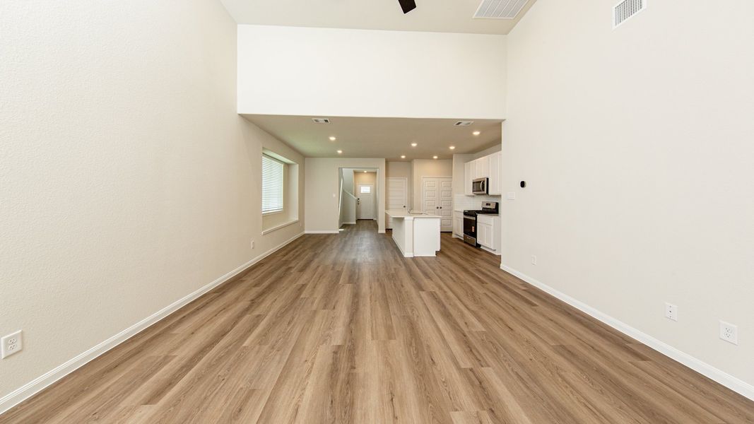 Family Room to Kitchen and Dining Area