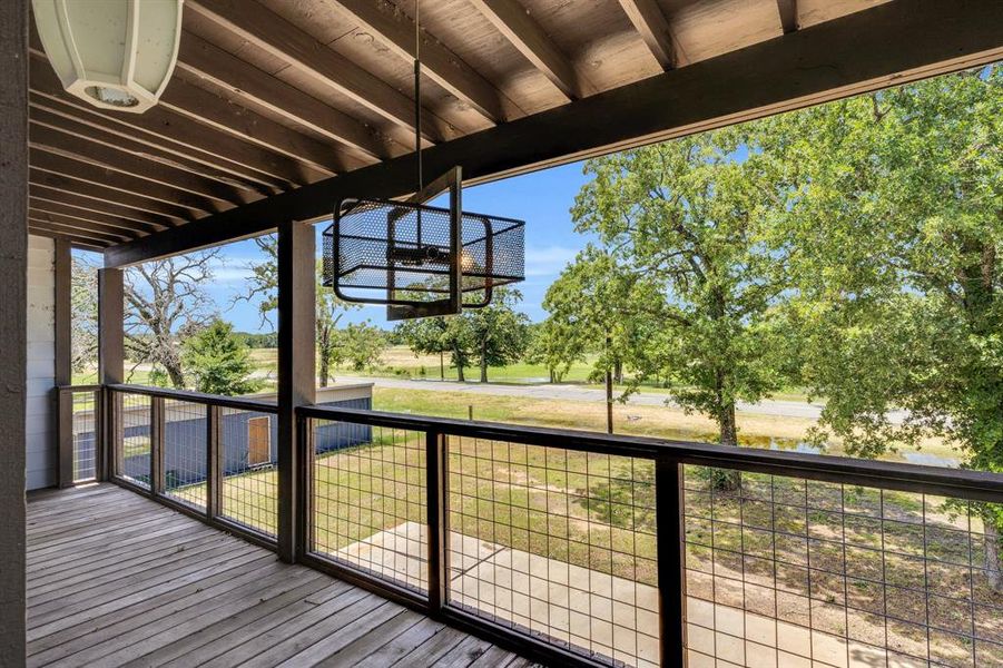 Front upstairs covered patio view