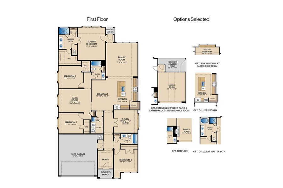 2D floor plan layout of this home in Sutton Fields, Celina, TX (Image 2).