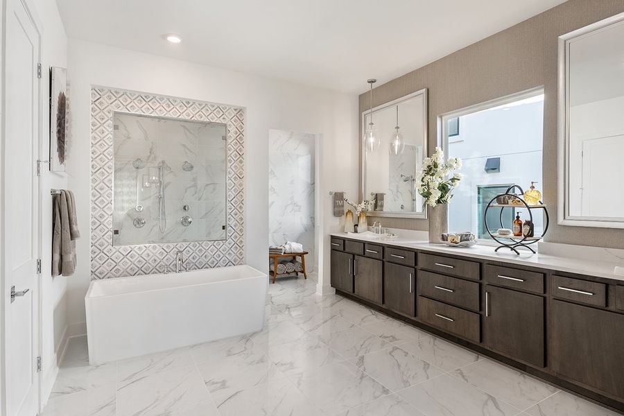 Furnished interior view inside a new home in Travisso Florence Collection, Leander (Image 11).