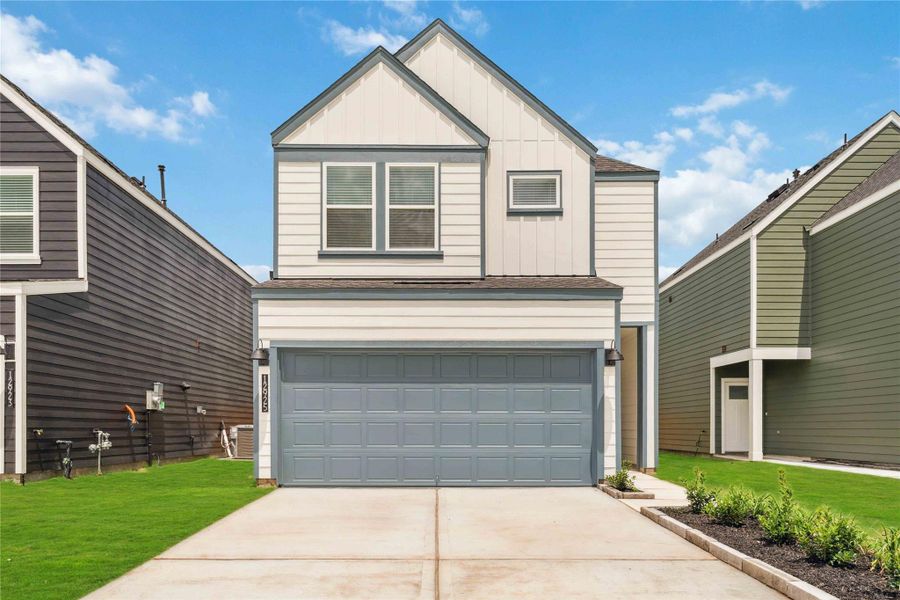 Front exterior of a new home in Legacy Village, Houston, TX, highlighting curb appeal (Image 1). Front exterior of a new home in Legacy Village, Houston, TX, highlighting curb appeal (Image 1).