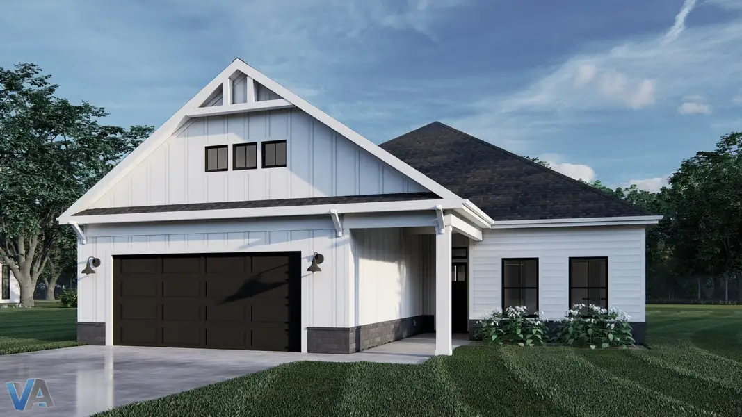 Representative exterior photo of a completed home built from the Salerno by Perfection Builders in The Courtyards at Cornerstone, Andover, KS (Image 13).