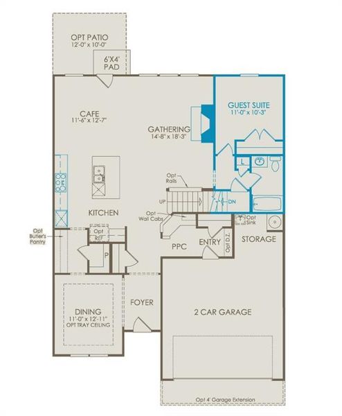 2D floor plan layout of this home in Reunion, Hoschton, GA (Image 5).