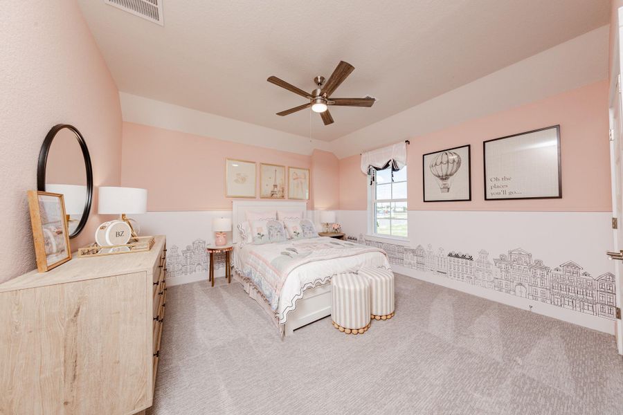 Secondary bedroom. Representative model home photos shown for illustrative purposes only. Actual home, features, and finishes may vary. Home is currently under construction.