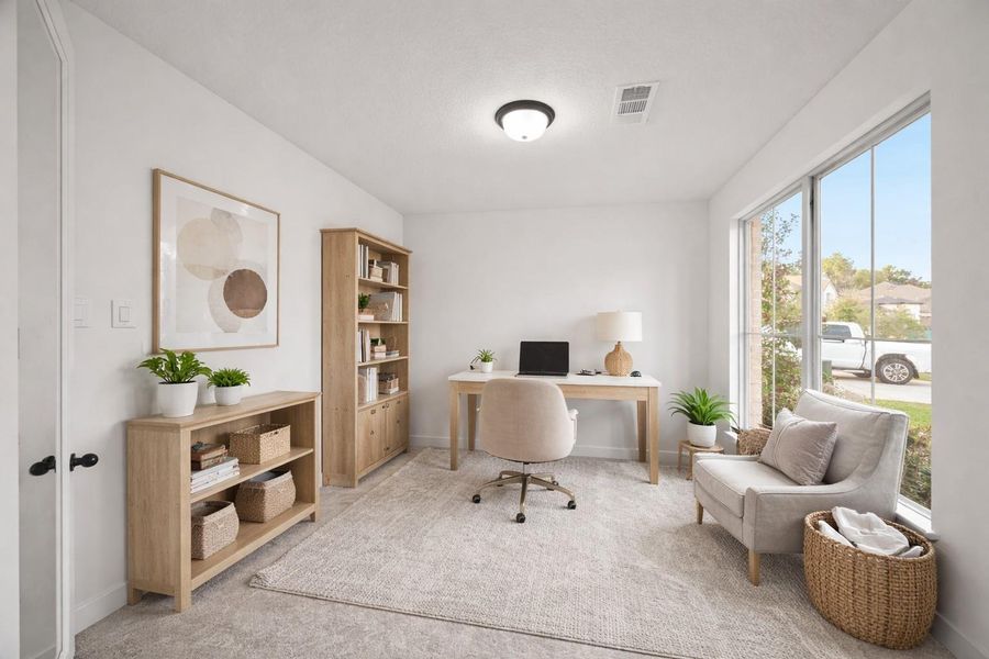 office, virtually staged office, virtually staged