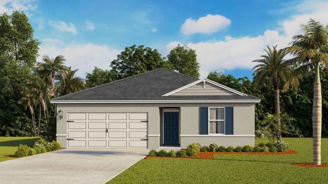 Representative exterior photo of a completed home built from the ARCHER by D.R. Horton in Crosswinds, Haines City, FL (Image 4).