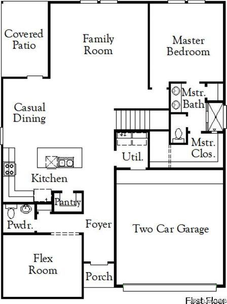 2D floor plan layout of this home in Hickory Ridge, Elmendorf, TX (Image 3).