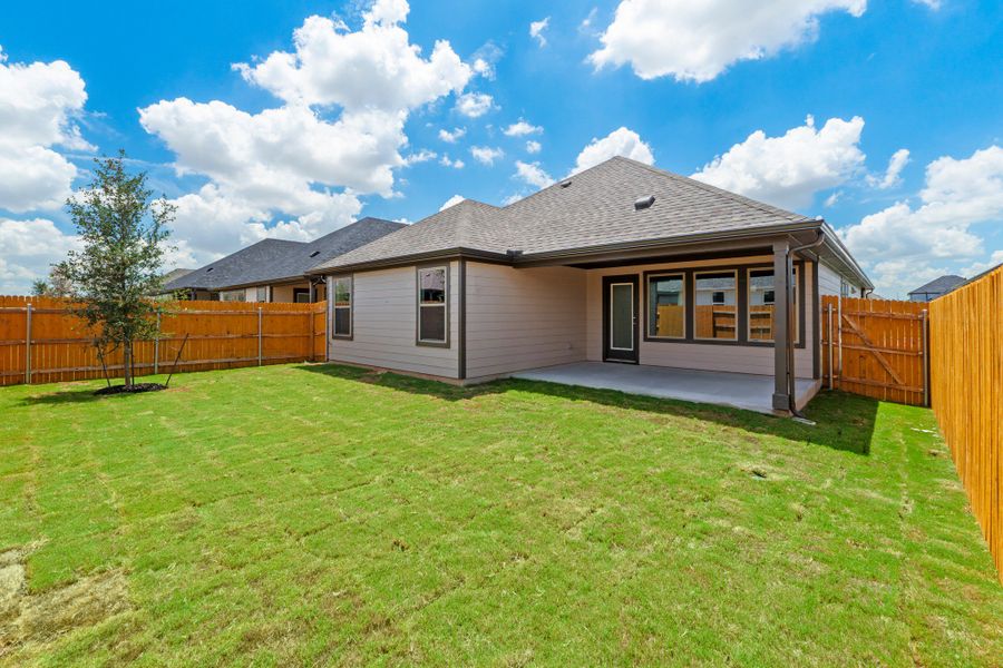 Exterior details and patio area of a home in Prairie Winds, Hutto (Image 24). Exterior details and patio area of a home in Prairie Winds, Hutto (Image 24).