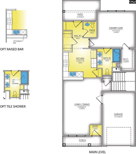 2D floor plan layout of this home in Bickley Station, Irmo, SC (Image 3).