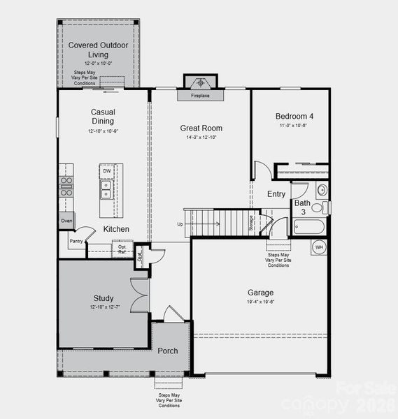 Additional Highlights Include: Gourmet kitchen, study in place of flex, fireplace at great room, covered outdoor living, tub and shower at primary bath, and extended laminate flooring at great room and study. Additional Highlights Include: Gourmet kitchen, study in place of flex, fireplace at great room, covered outdoor living, tub and shower at primary bath, and extended laminate flooring at great room and study.
