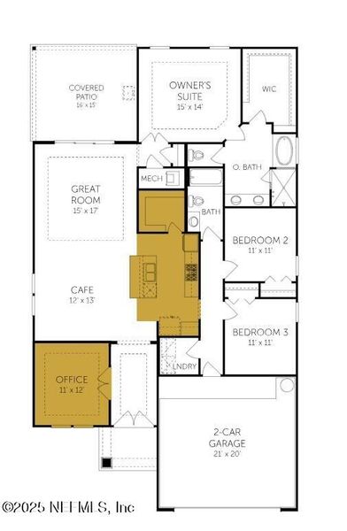 2D floor plan layout of this home in Hyland Trail, Green Cove Springs, FL (Image 4). 2D floor plan layout of this home in Hyland Trail, Green Cove Springs, FL (Image 4).