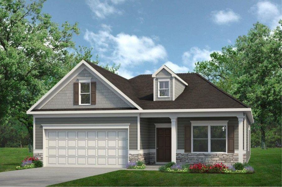 Front exterior of a new home in Southbend, Rome, GA, highlighting curb appeal (Image 1). Front exterior of a new home in Southbend, Rome, GA, highlighting curb appeal (Image 1).