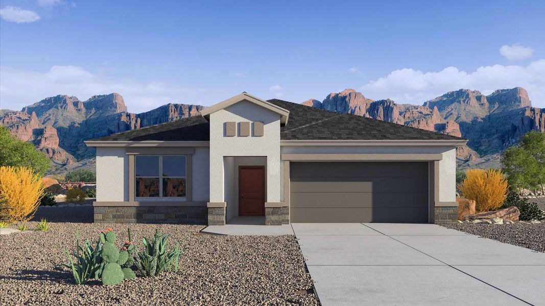 Representative exterior photo of a completed home built from the Kingston by D.R. Horton in Quail Ranch, San Tan Valley, AZ (Image 21).