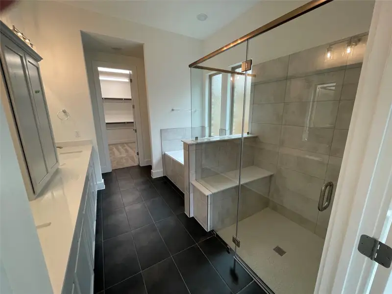 Dual vanities, garden tub & walk-in shower in Primary Bath Retreat Dual vanities, garden tub & walk-in shower in Primary Bath Retreat