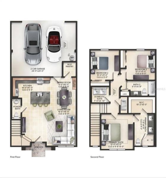 2D floor plan layout of this home in , St. Cloud, FL (Image 2). 2D floor plan layout of this home in , St. Cloud, FL (Image 2).
