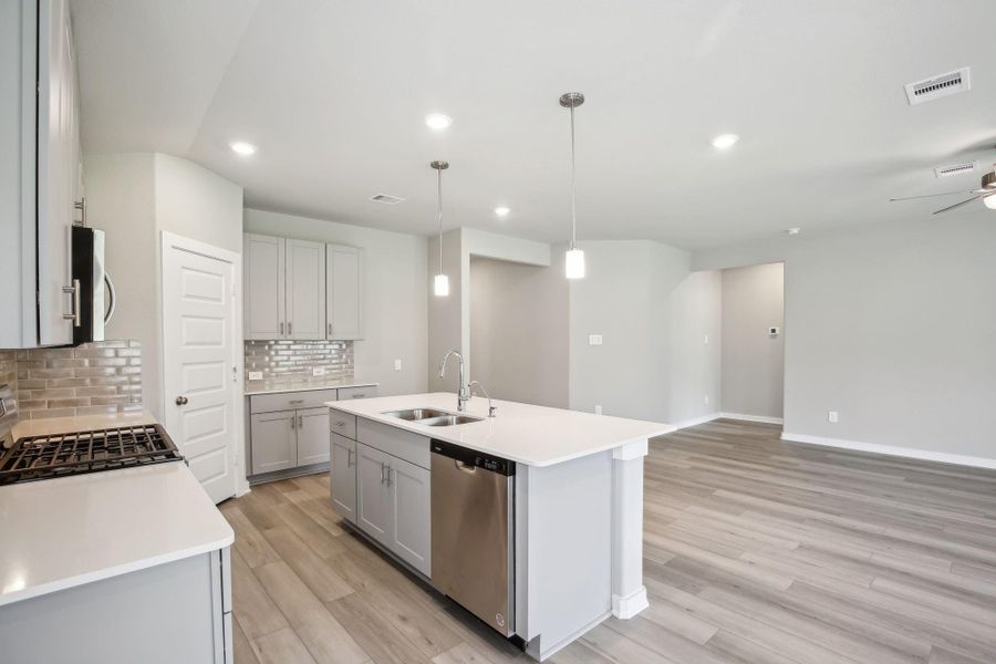 Furnished interior view inside a new home in Massey Oaks - Premier Series, Pearland (Image 15). Furnished interior view inside a new home in Massey Oaks - Premier Series, Pearland (Image 15).