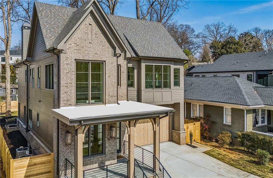Exterior details and patio area of a home in , Atlanta (Image 2). Exterior details and patio area of a home in , Atlanta (Image 2).