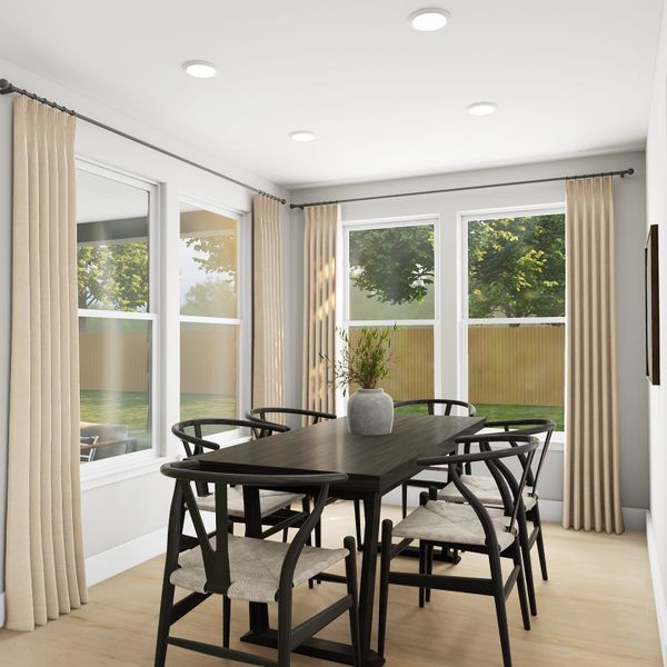 Representative furnished interior of a home built from the Independent by Tri Pointe Homes in Paley Park at Easton Park, Austin (Image 9). Representative furnished interior of a home built from the Independent by Tri Pointe Homes in Paley Park at Easton Park, Austin (Image 9).