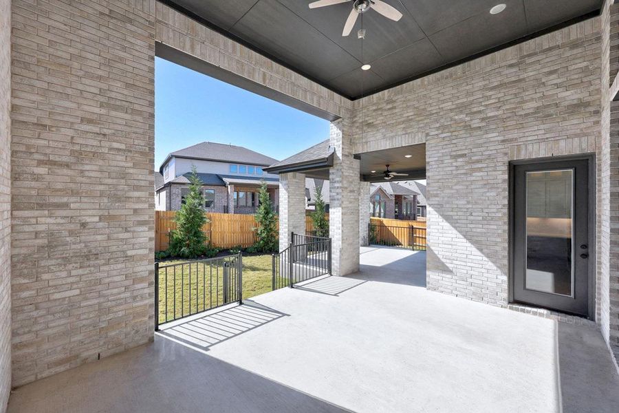 Exterior details and patio area of a home in Palmera Ridge: 80ft. lots, Leander (Image 28).