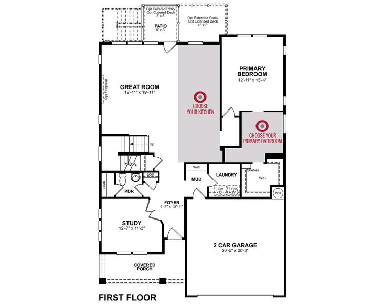2D floor plan layout for the Chatham by Beazer Homes in Easton Walk, Lawrenceville, GA (Image 3).