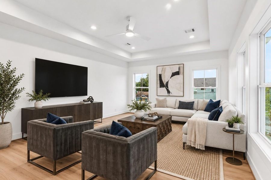 Upstairs flex space that's spacious enough for a family room. (Picture is AI generated) Upstairs flex space that's spacious enough for a family room. (Picture is AI generated)