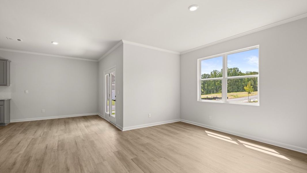 Representative unfurnished interior of a home built from the Cali by D.R. Horton in Parkside at Carter Grove, Cartersville (Image 14). Representative unfurnished interior of a home built from the Cali by D.R. Horton in Parkside at Carter Grove, Cartersville (Image 14).