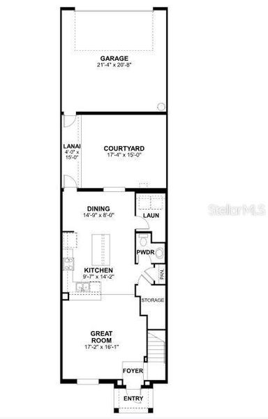2D floor plan layout of this home in Palmera at Wellen Park, Venice, FL (Image 2).