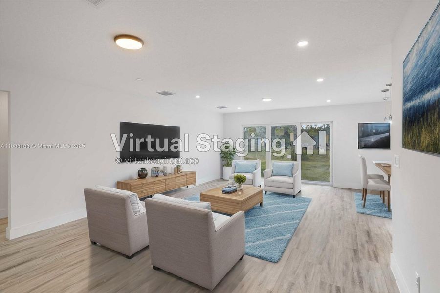 Living room-virtually staged