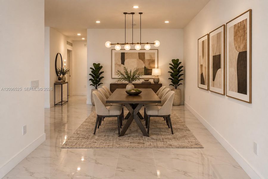 Furnished interior view inside a new home in Aria Reserve, Miami (Image 10).