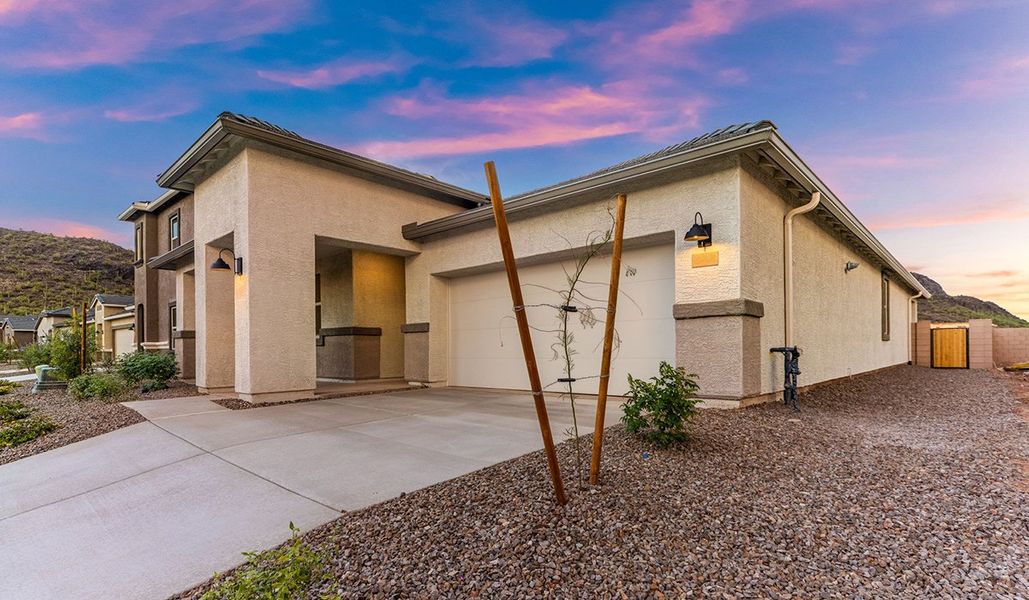 Exterior details and patio area of a home in Saguaro Bloom, Marana (Image 2). Exterior details and patio area of a home in Saguaro Bloom, Marana (Image 2).
