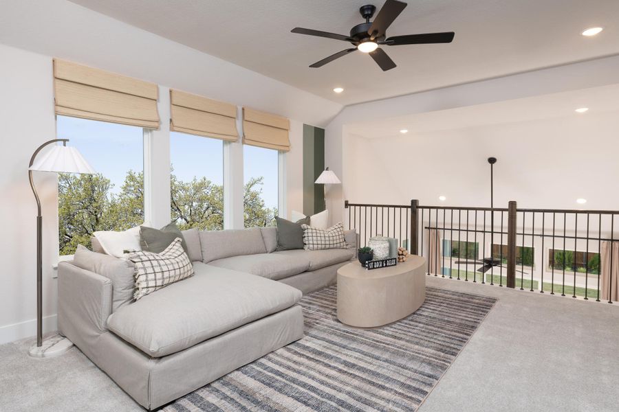 Representative furnished interior of a home built from the Winfield by Tri Pointe Homes in Prairie Collection at The Meadows, Krum (Image 12).