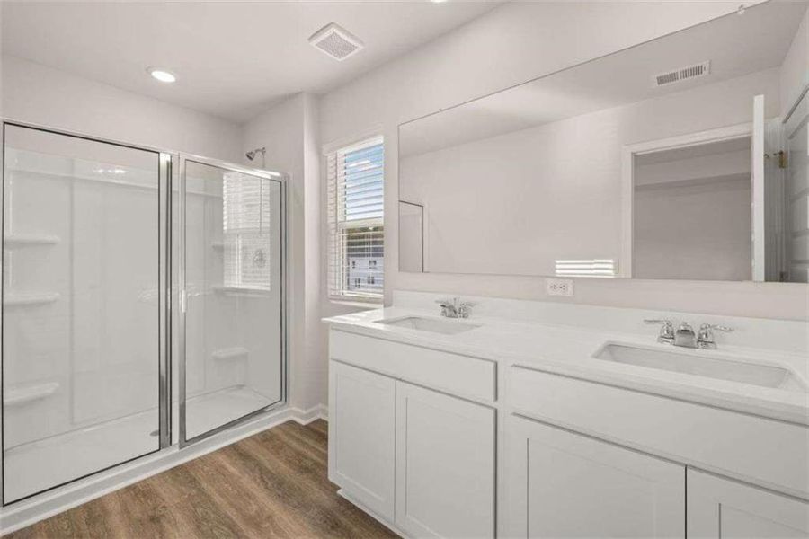 Furnished interior view inside a new home in Poplar Preserve, Newnan (Image 6). Furnished interior view inside a new home in Poplar Preserve, Newnan (Image 6).