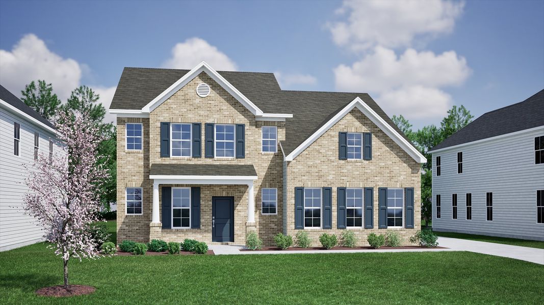 Representative exterior photo of a completed home built from the Nottely - Vanguard Collection by Mungo Homes in Windsor Forest, Anderson, SC (Image 21).