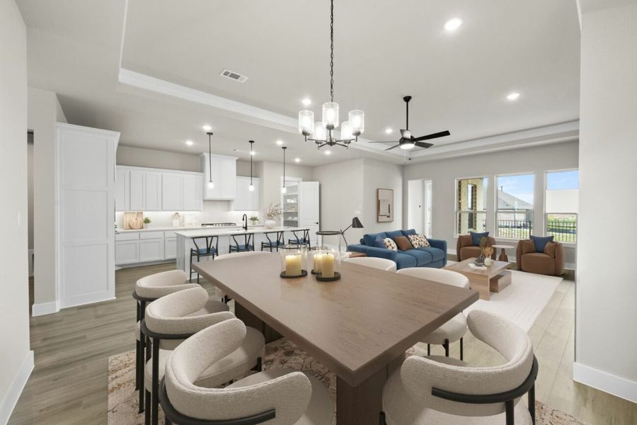 Furnished interior view inside a new home in Ladera at Timberbrook, Justin (Image 5). Furnished interior view inside a new home in Ladera at Timberbrook, Justin (Image 5).