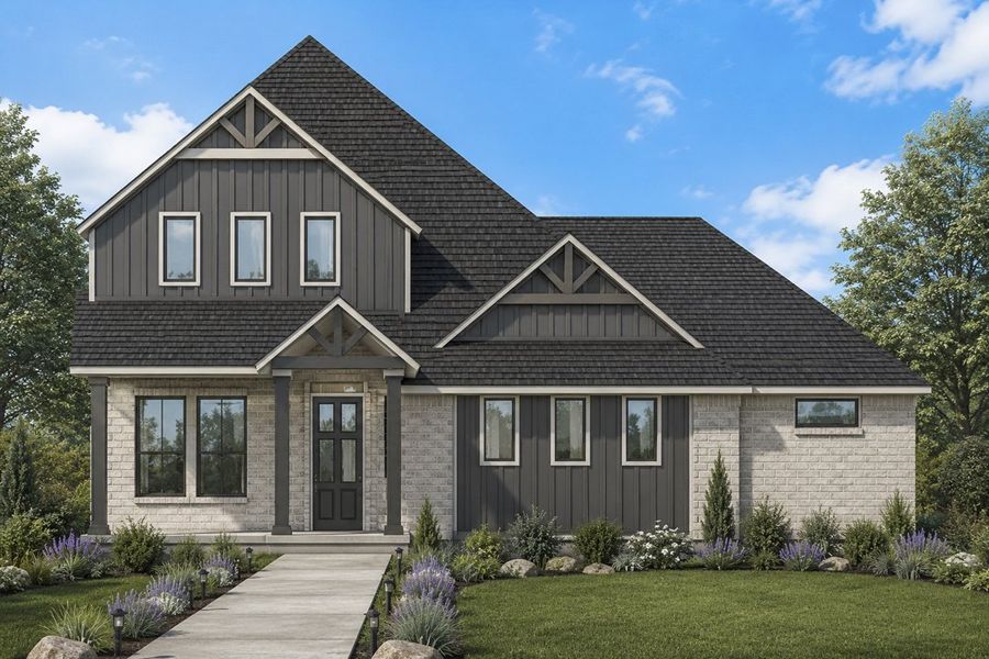 Representative exterior photo of a completed home built from the The Monticello by Lillian Custom Homes in Ten Mile Creek, DeSoto, TX (Image 6). Representative exterior photo of a completed home built from the The Monticello by Lillian Custom Homes in Ten Mile Creek, DeSoto, TX (Image 6).