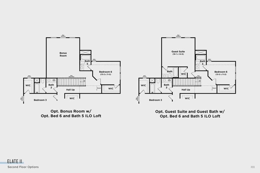 2D floor plan layout for the Elate II by DRB Homes in Richvale Estates, Fairview, TN (Image 6). 2D floor plan layout for the Elate II by DRB Homes in Richvale Estates, Fairview, TN (Image 6).