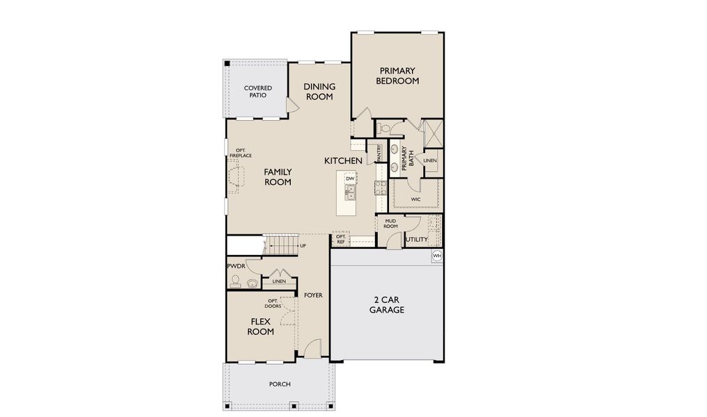2D floor plan layout for the Dakota by Ashton Woods in Wildflower Ranch, Justin, TX (Image 6).