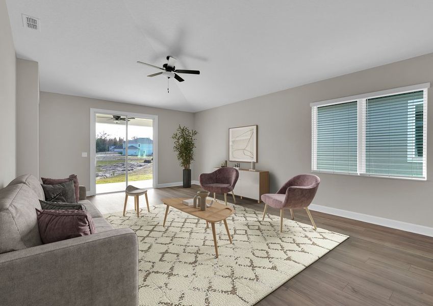 Relax in the family room after a long day