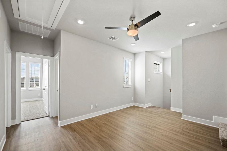 Welcoming space just off the landing upstairs.