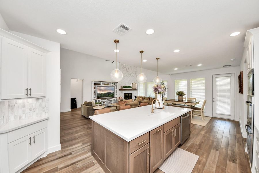 Bright kitchen that opens beautifully to the living area.