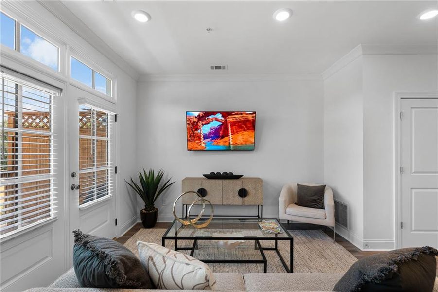 Furnished interior view inside a new home in Market Square at Sawnee Village, Cumming (Image 14). Furnished interior view inside a new home in Market Square at Sawnee Village, Cumming (Image 14).