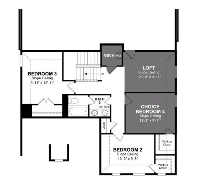 2D floor plan layout of this home in The Villages of Hurricane Creek, Anna, TX (Image 4).