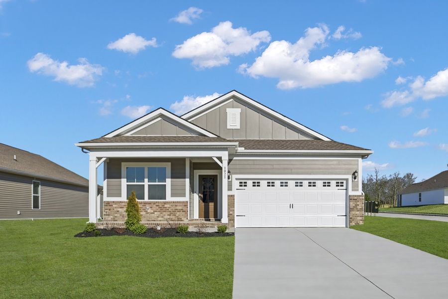 Front exterior of a new home in Spring Valley Estates, Lewisburg, TN, highlighting curb appeal (Image 1). Front exterior of a new home in Spring Valley Estates, Lewisburg, TN, highlighting curb appeal (Image 1).