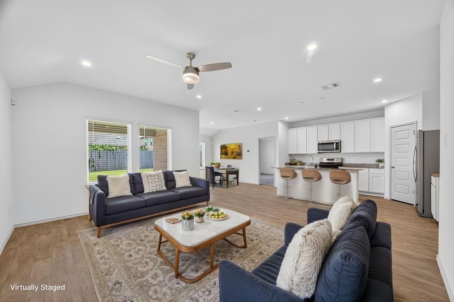 This open-concept space is perfect for entertaining family and friends. You can cook your favorite meals, keep an eye on the game, and still enjoy a clear view of the grill on the covered patio—making indoor-outdoor gatherings effortless and fun. This open-concept space is perfect for entertaining family and friends. You can cook your favorite meals, keep an eye on the game, and still enjoy a clear view of the grill on the covered patio—making indoor-outdoor gatherings effortless and fun.