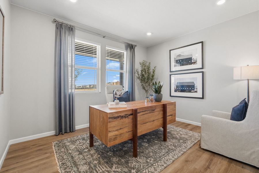 Representative furnished interior of a home built from the 4008 by Risewell Homes in Harvest Crossing, Aurora (Image 6).