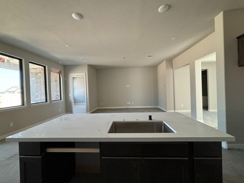 Construction progress - family room view from the kitchen sink