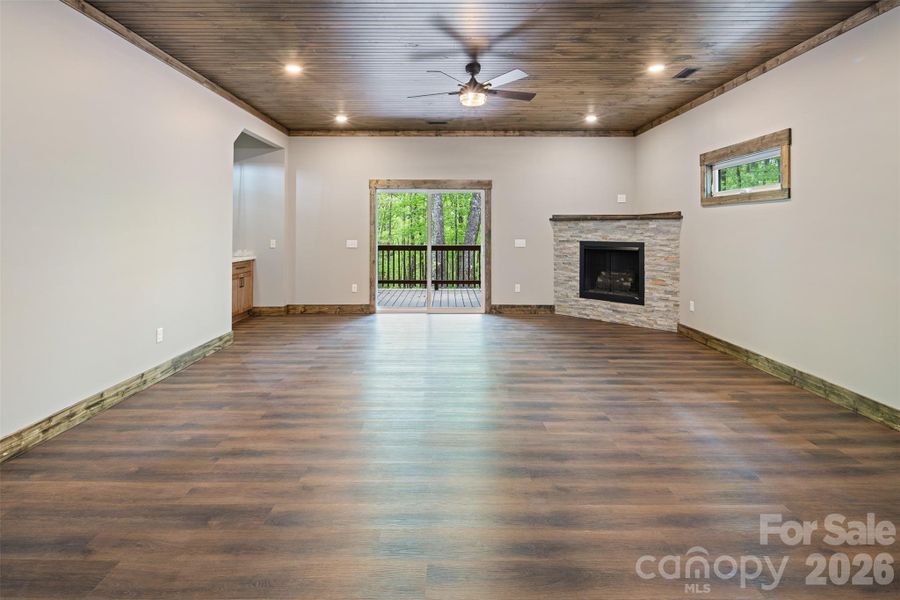 Lower Level - Den with Gas Log Fireplace