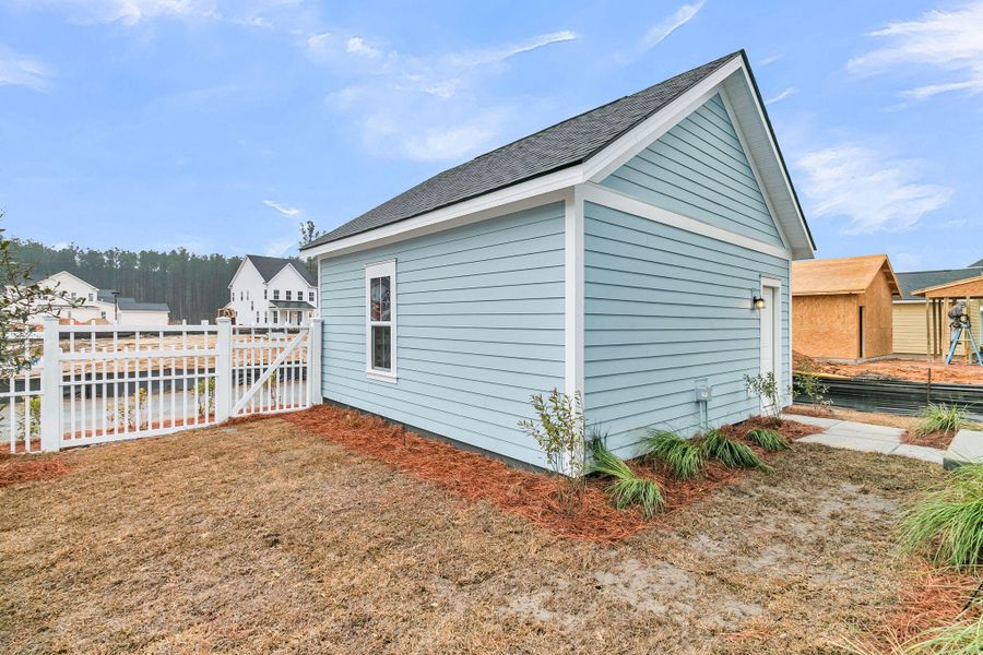 Exterior details and patio area of a home in Midtown at Nexton, Summerville (Image 30).